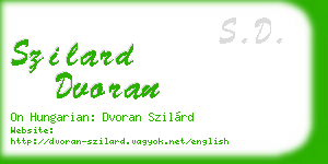 szilard dvoran business card